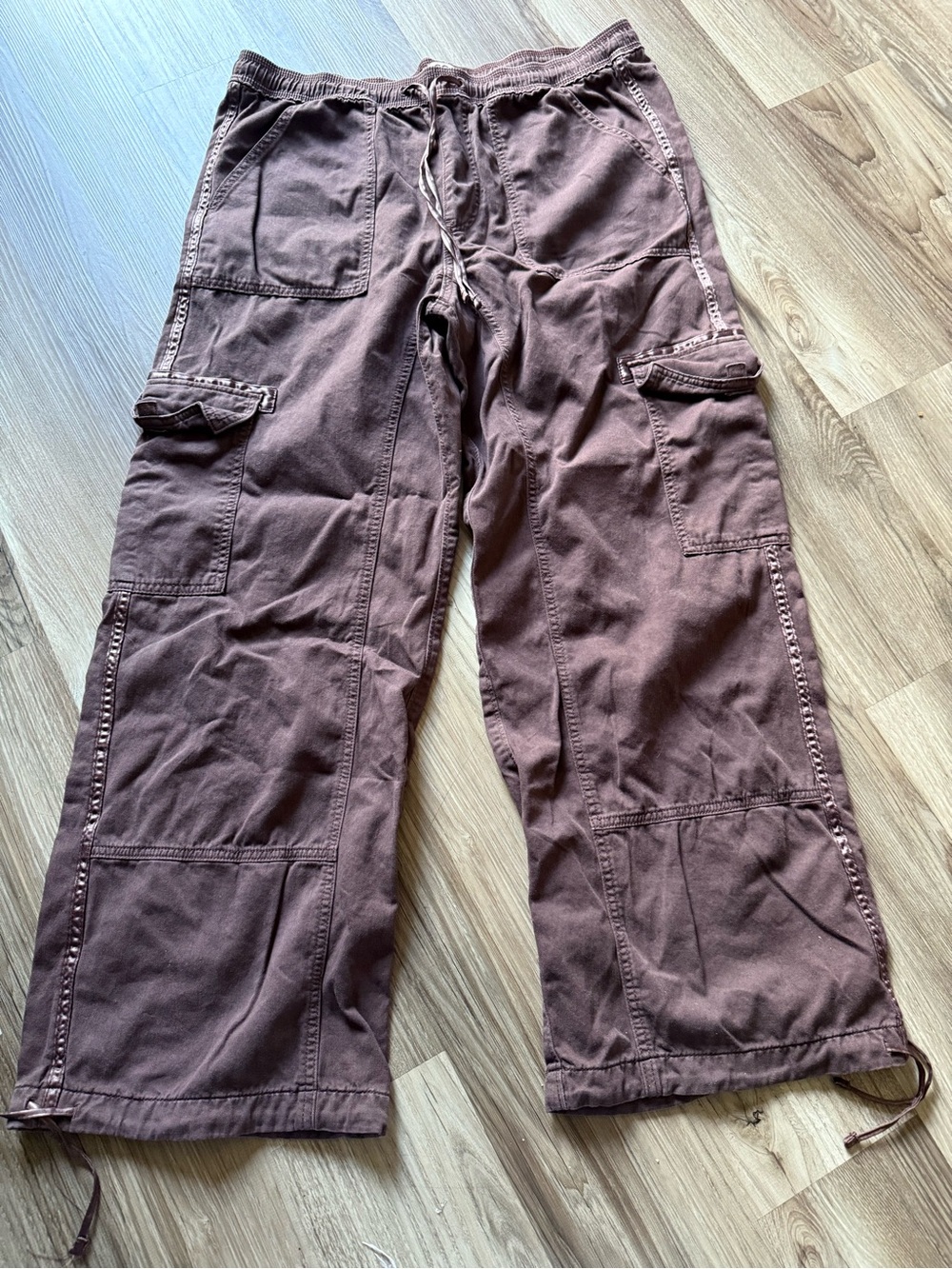 SO Women's Brown Cargo Drawstring Pants